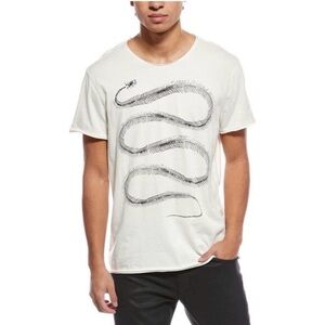 John Varvatos Off-White Snake Graphic Tee